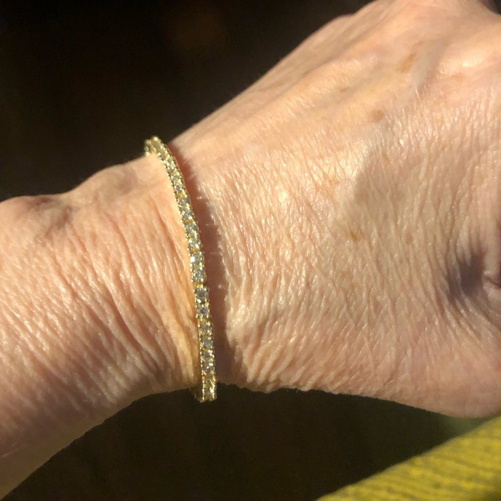 14K GP Classic Tennis Bracelet - Picture 6 of 7